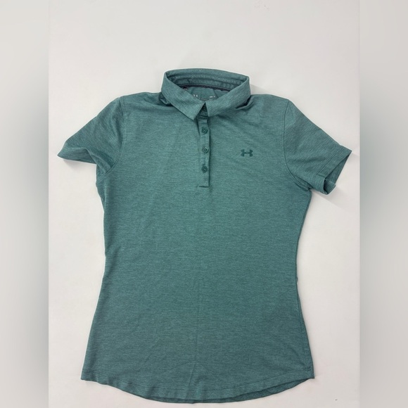 Under Armour Women's Aqua Button Down Polo Shirt - Picture 2 of 9